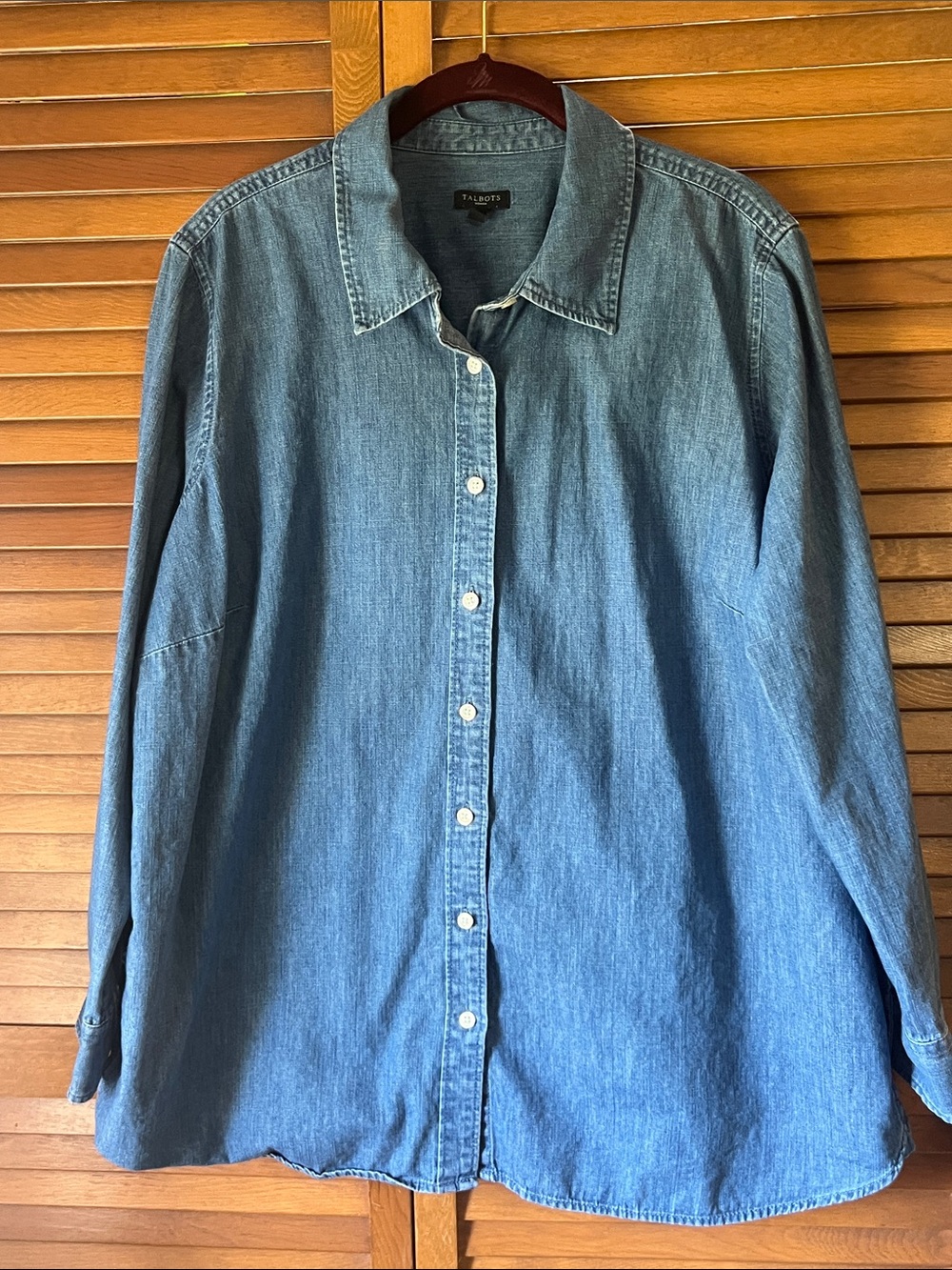 Talbots Women's Size 2X Denim Button-Down Shirt